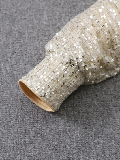 Robe À Paillettes col rond Soirée Pour Femme | Mini