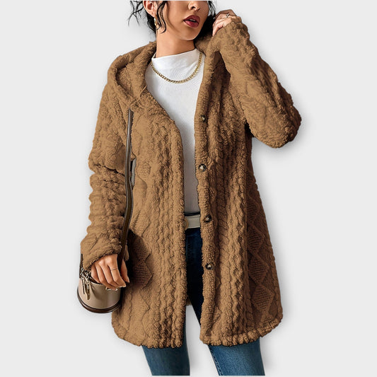 Veste d'Hiver avec Capuche Texturée et Confortable
