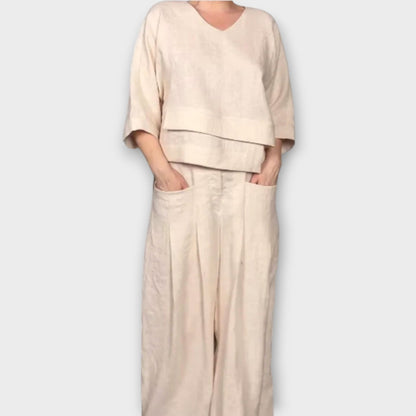 Ensemble Lounge en Deux Pièces avec Pantalon Large et Détendu