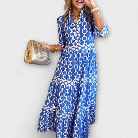 REAGAN – ROBE MIDI AVEC IMPRIMÉ CHAÎNE ÉLÉGANT