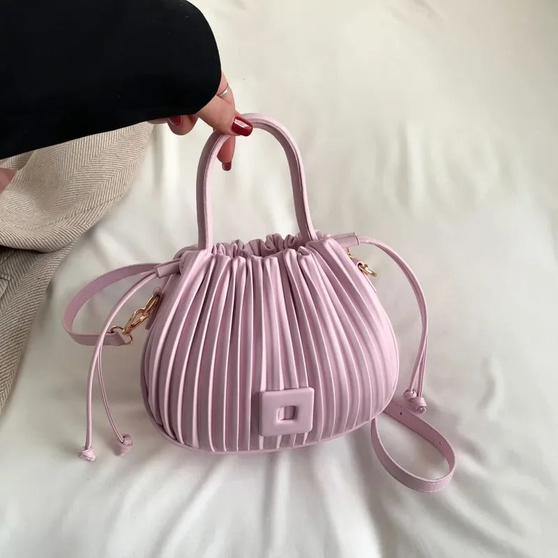 Kåra | Élégante Sac Plissé en Rose Poudré