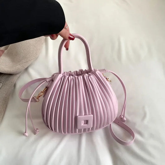Kåra | Élégante Sac Plissé en Rose Poudré