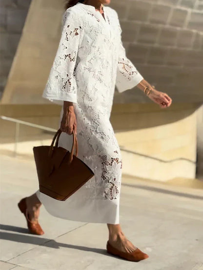 Estelle™ | Robe Blanche en Dentelle Élegante
