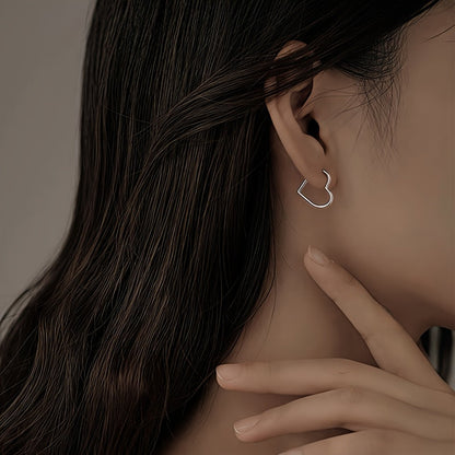 Boucles d'oreilles en acier inoxydable cœur doré