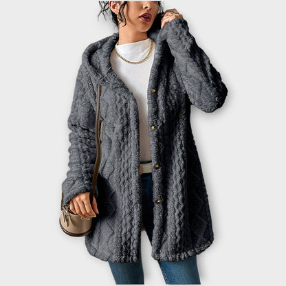 Veste d'Hiver avec Capuche Texturée et Confortable