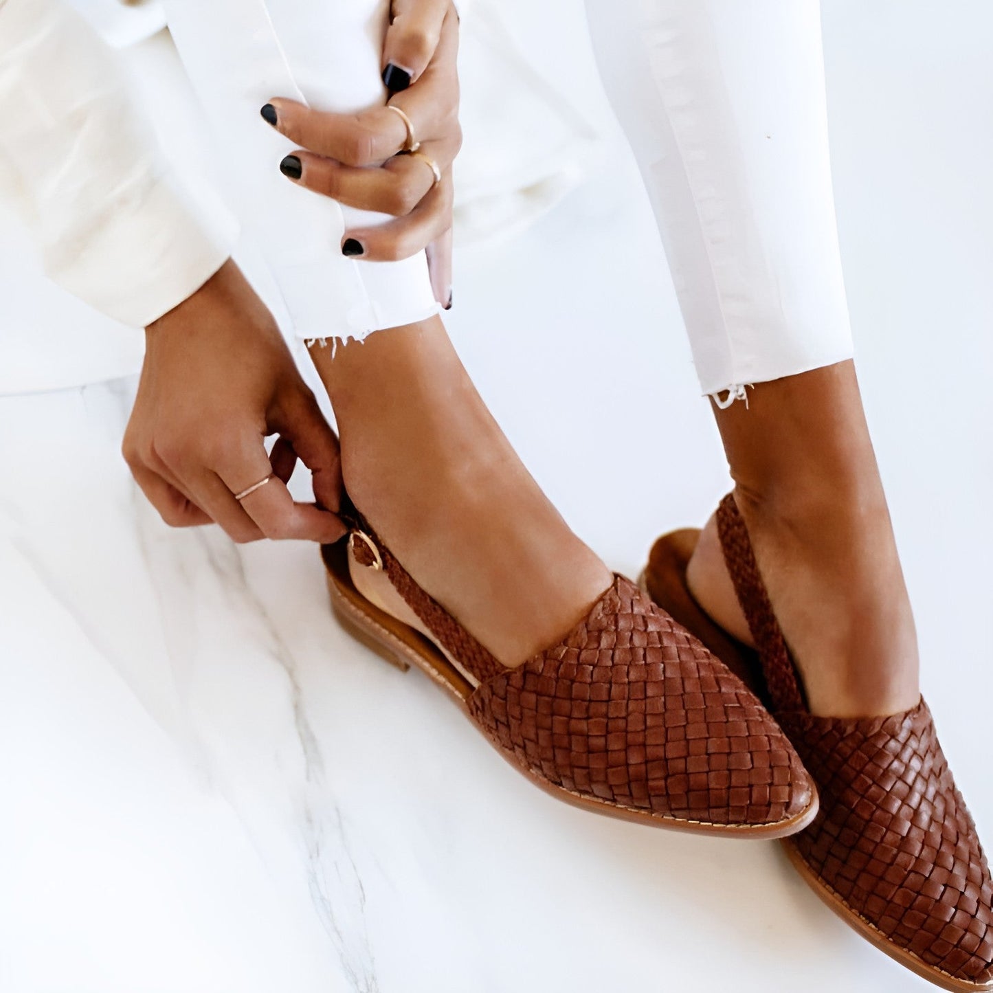 Whisper - Sandales en cuir tressé pour femmes élégantes