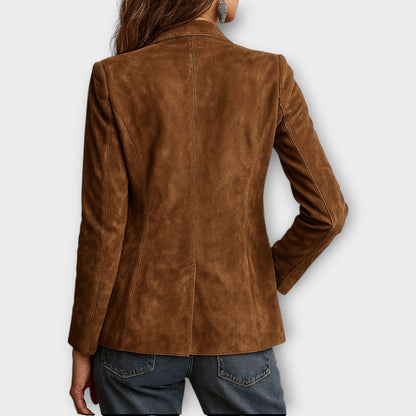 Blazer Vintage en Daim Marron
