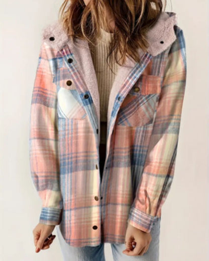 HILARY - Veste à Carreaux avec Doublure en Sherpa