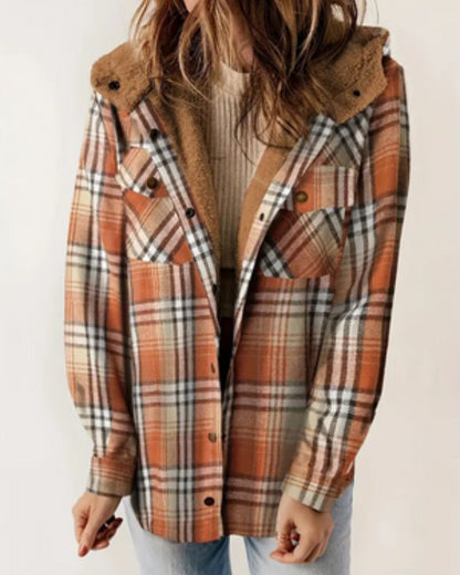 HILARY - Veste à Carreaux avec Doublure en Sherpa