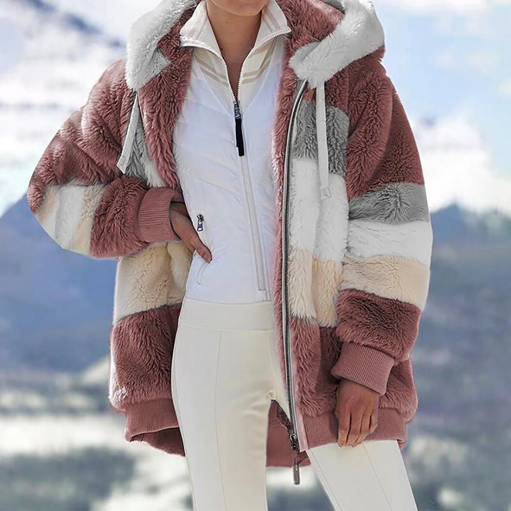 KAREN | Manteau Oversized en Peau Douce et Chaude avec Capuche