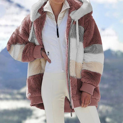 KAREN | Manteau Oversized en Peau Douce et Chaude avec Capuche