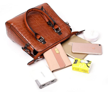 Palmer - Ensemble de Sacs en Cuir à Motif Crocodile en 4 Pièces