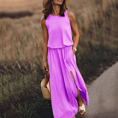 Agnes - Robe maxi sans manches décontractée pour femmes