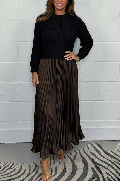 Jamie - Robe en tricot décontractée avec plis pour femme