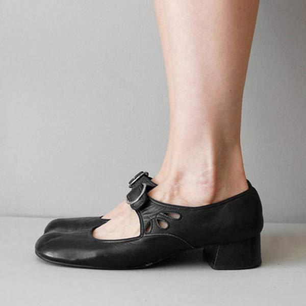 Beatrice - Sandales en Cuir à Talon et Boucle Ajustable Orthopédique