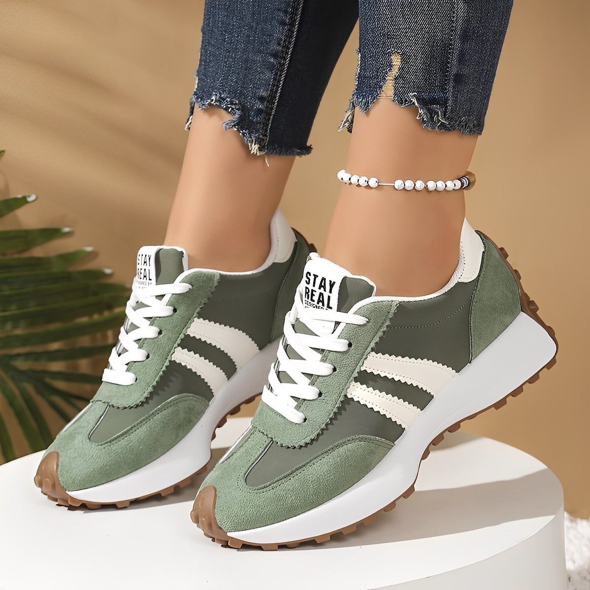 Lauren - Chaussures décontractées à semelle épaisse pour femmes
