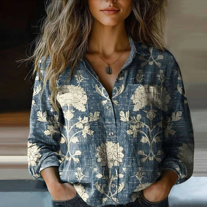 BLOUSE VINTAGE IMPRIMÉE NIVES