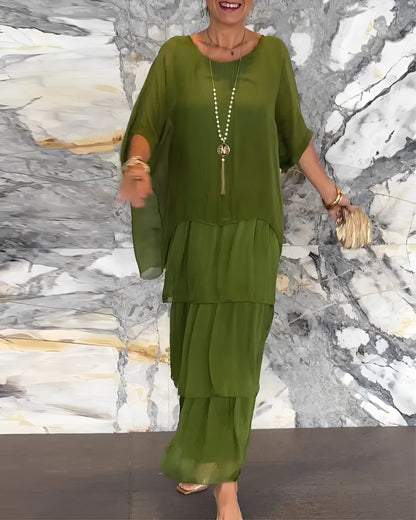 Lillian - Robe en georgette élégante et ample pour femmes