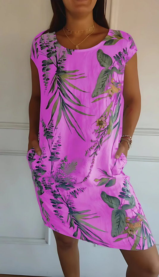 Iris - Robe imprimée décontractée à coupe ample jusqu'aux genoux