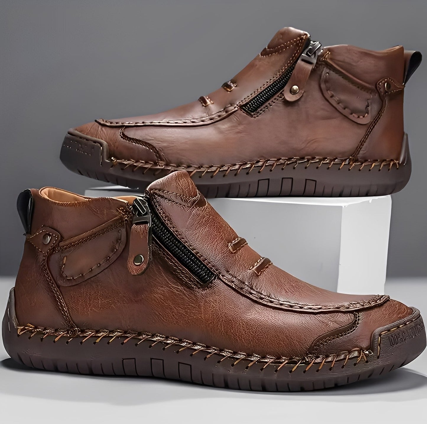 Ferdie - Chaussures de confort modernes avec fermeture éclair pour hommes