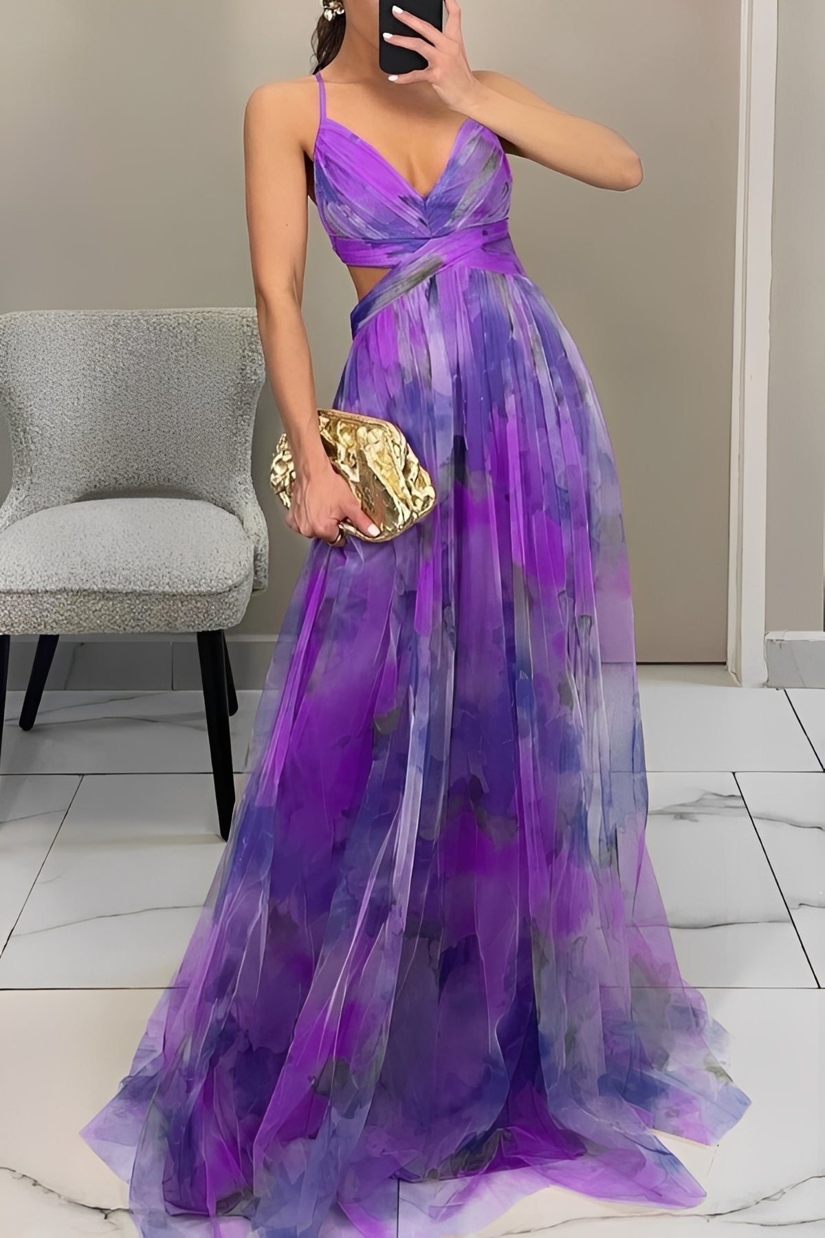 Olivia - Robe longue élégante avec imprimé floral pour femmes