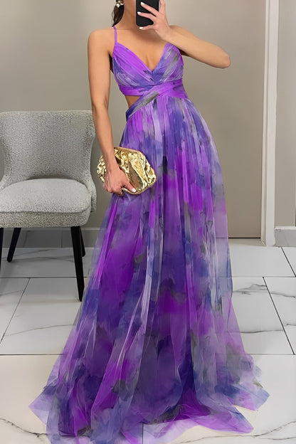 Olivia - Robe longue élégante avec imprimé floral pour femmes