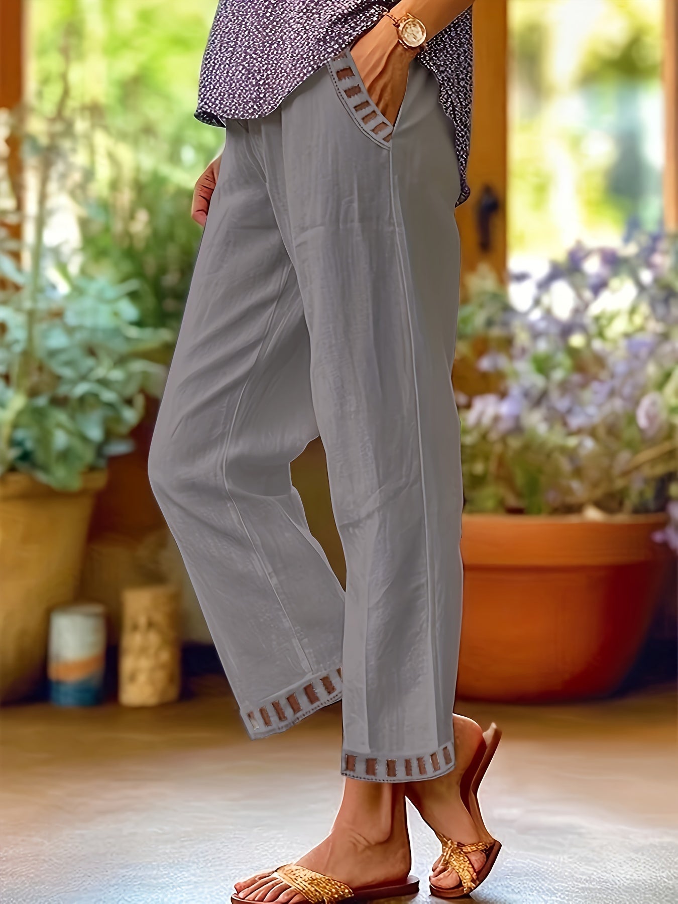Wren – Pantalon court à taille décontractée avec bord contrasté