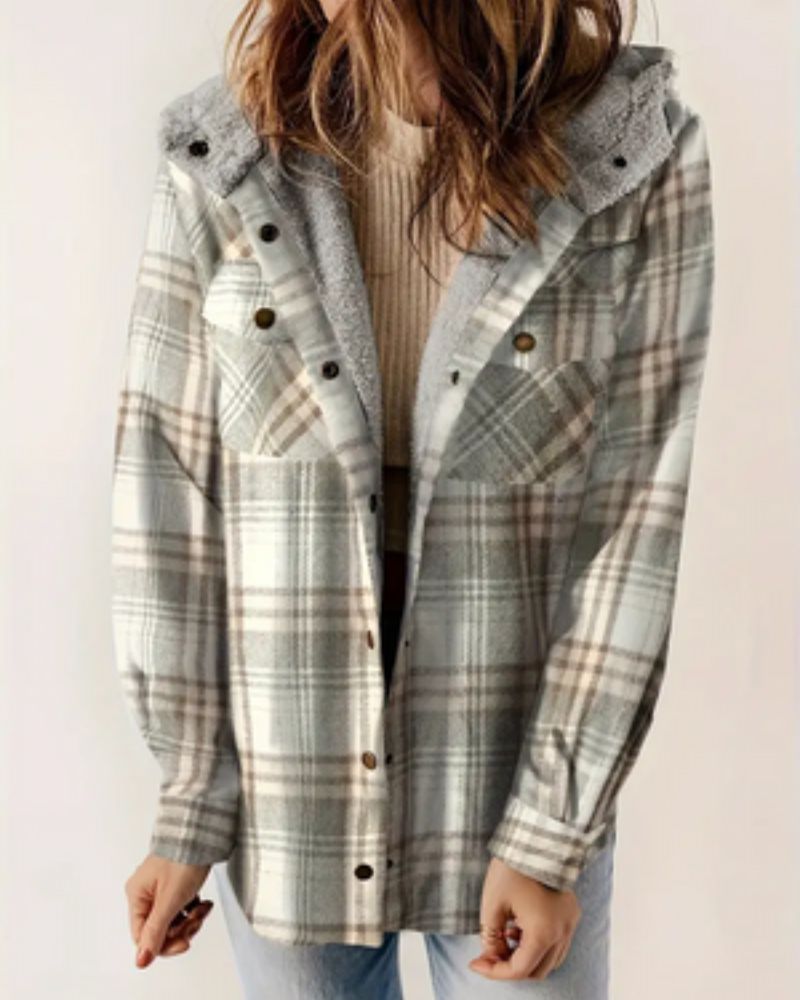 HILARY - Veste à Carreaux avec Doublure en Sherpa