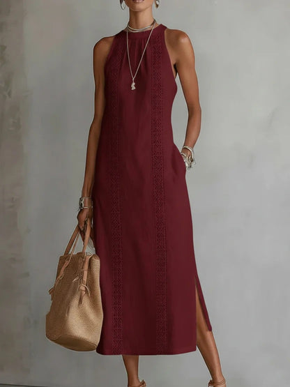 Robe Maxi Vittoria - Élégance Intemporelle et Broderie Artisanale