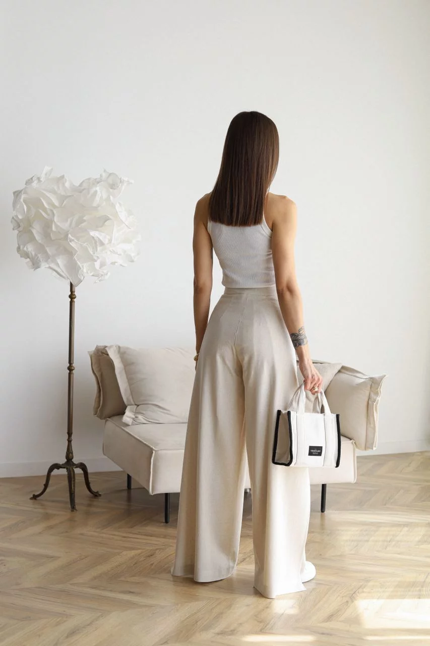 ARIANE – PANTALONS EN LIN À JAMBES LARGES POUR FEMMES