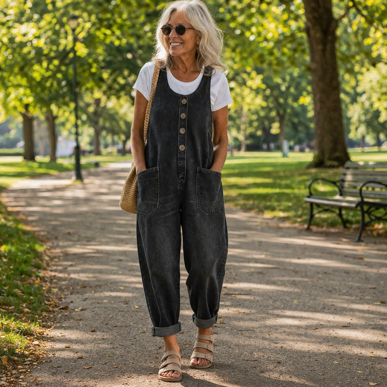 Lenna - Combinaison en Denim Décontractée