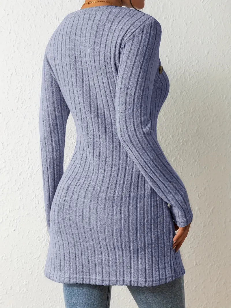Julia™ - Haut Asymétrique à Côtes à la Mode