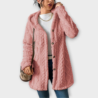 Veste d'Hiver avec Capuche Texturée et Confortable