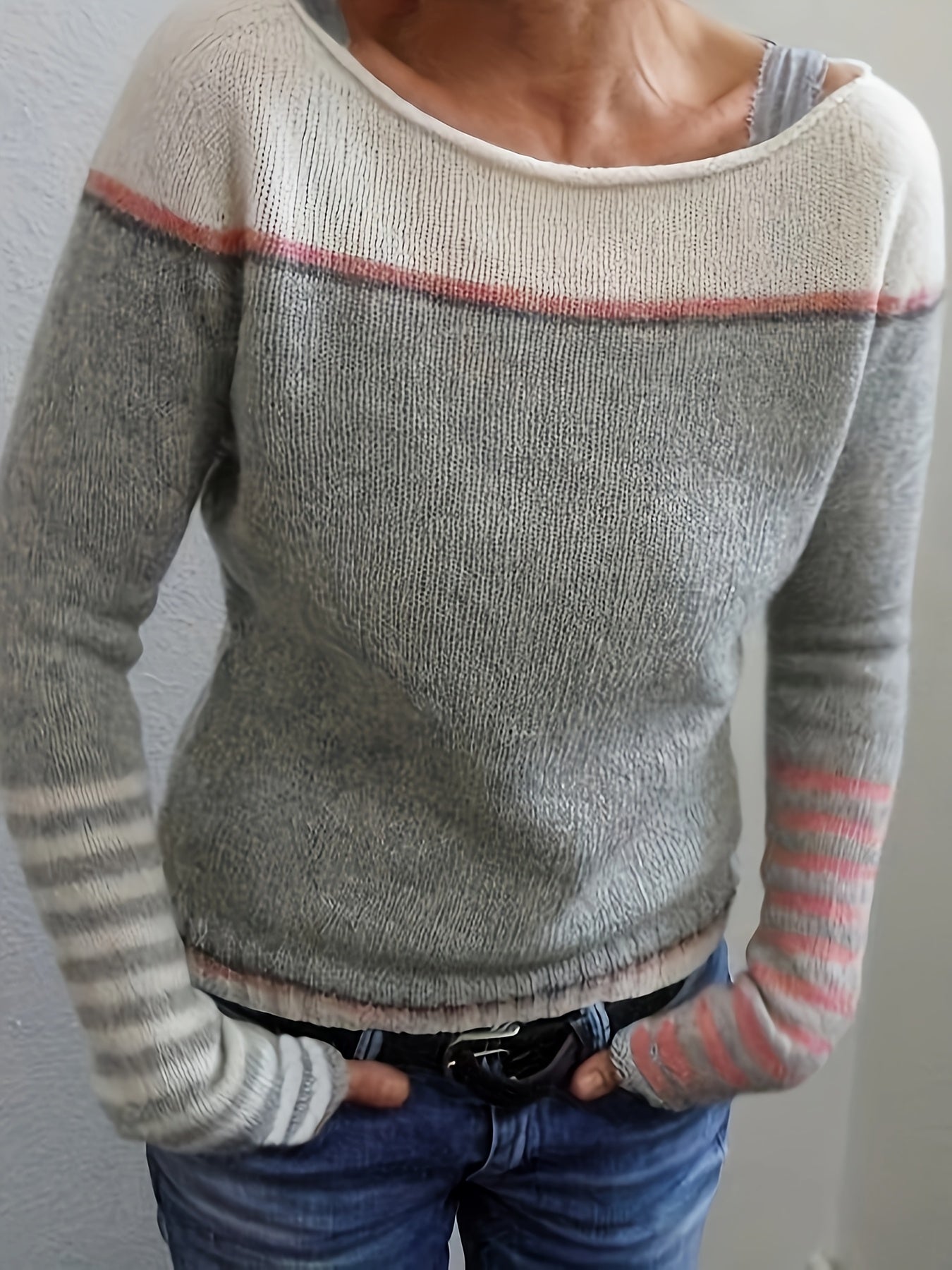 Katharina - Pull à Manches Longues Rayé