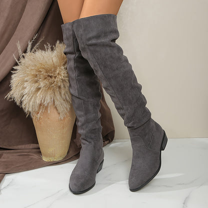 Bottes longues pour femmes à la mode, polyvalentes, au-dessus du genou