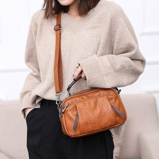 Finbjørg | Petit Sac Polyvalent en Ombre de Cognac Doré
