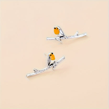 Boucles d'oreilles en forme d'oiseau animal cartoon