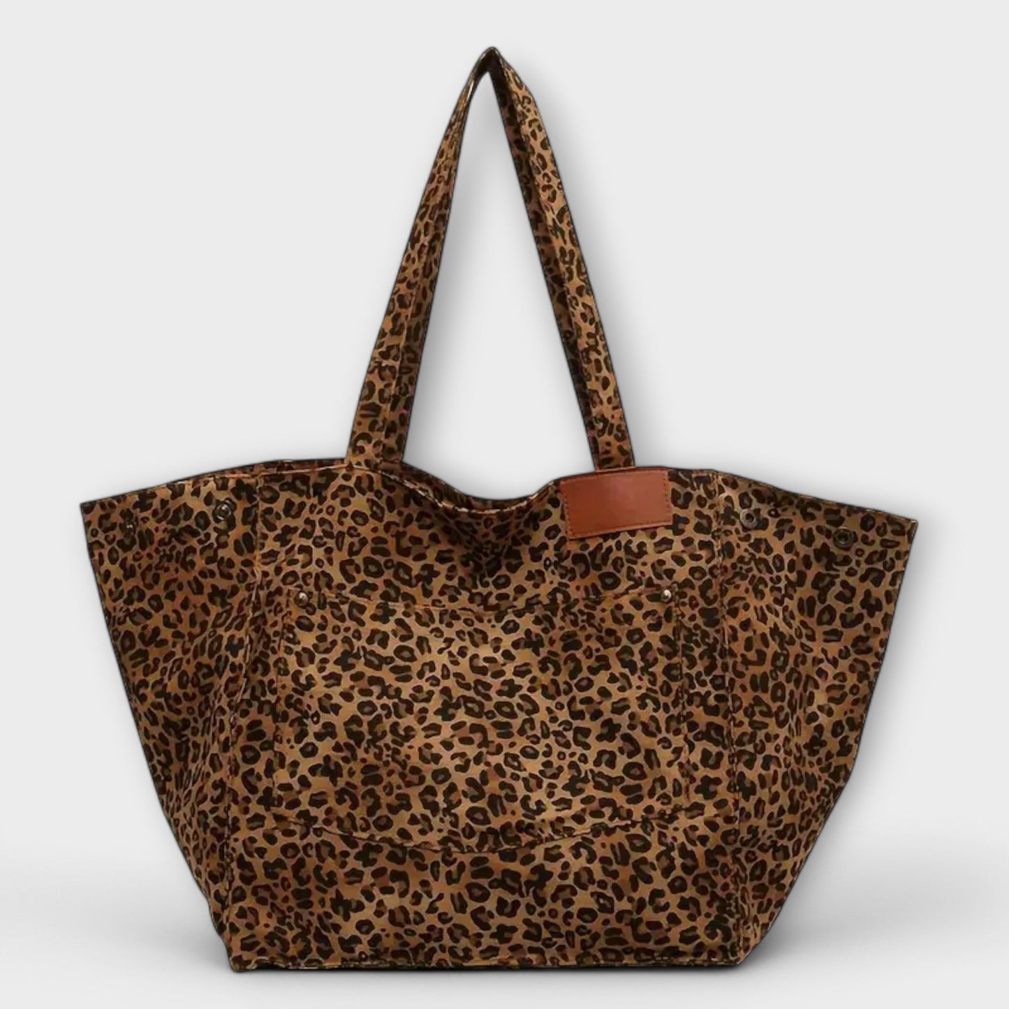 Sac à Bandoulière Élégant en Toile avec Imprimé Léopard