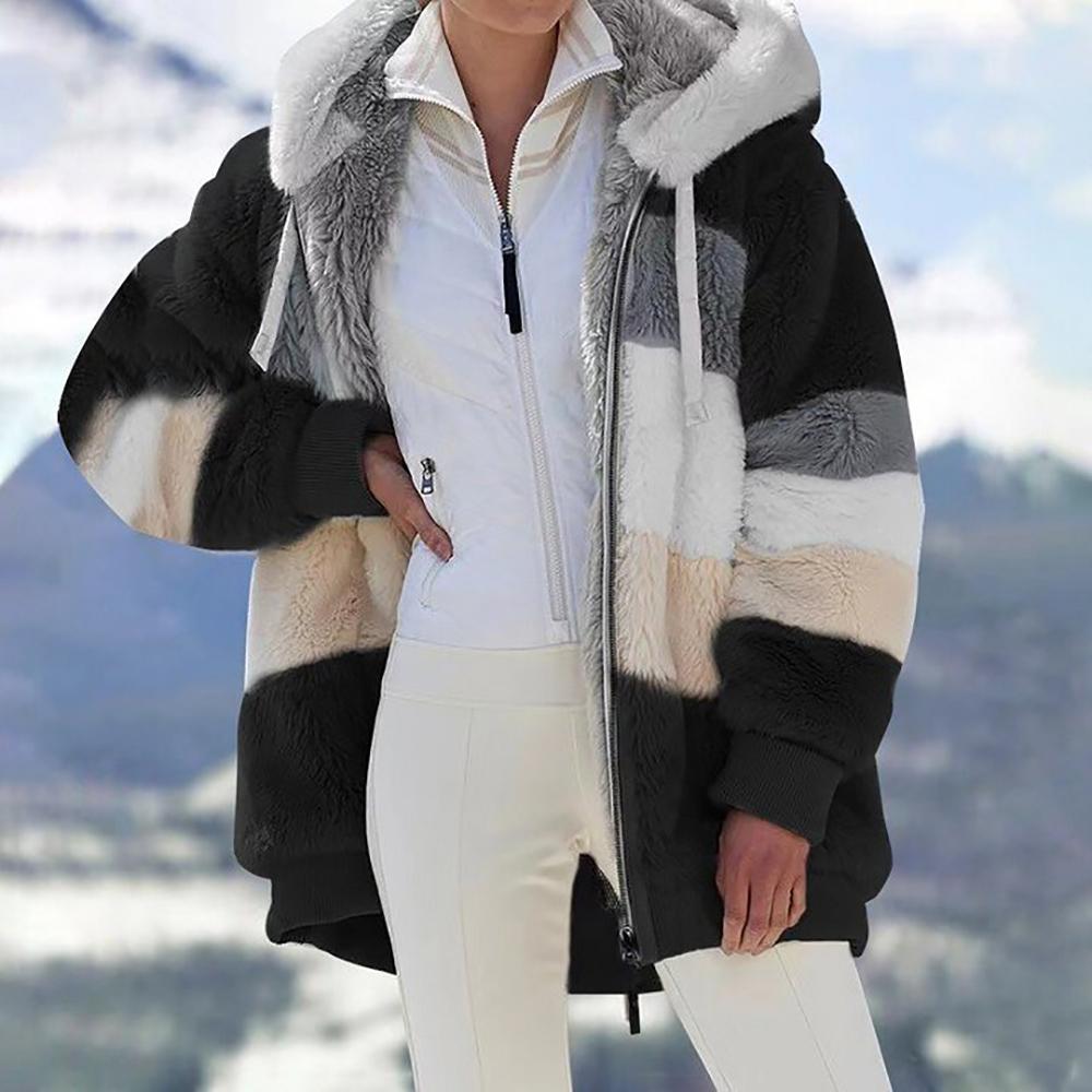 KAREN | Manteau Oversized en Peau Douce et Chaude avec Capuche
