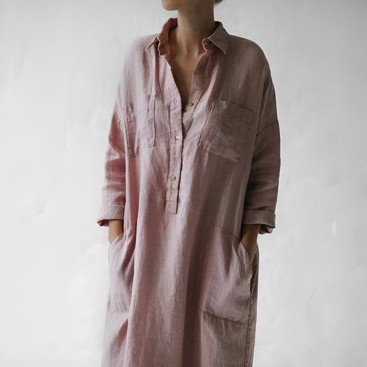 Justina - Robe Chemise en Lin