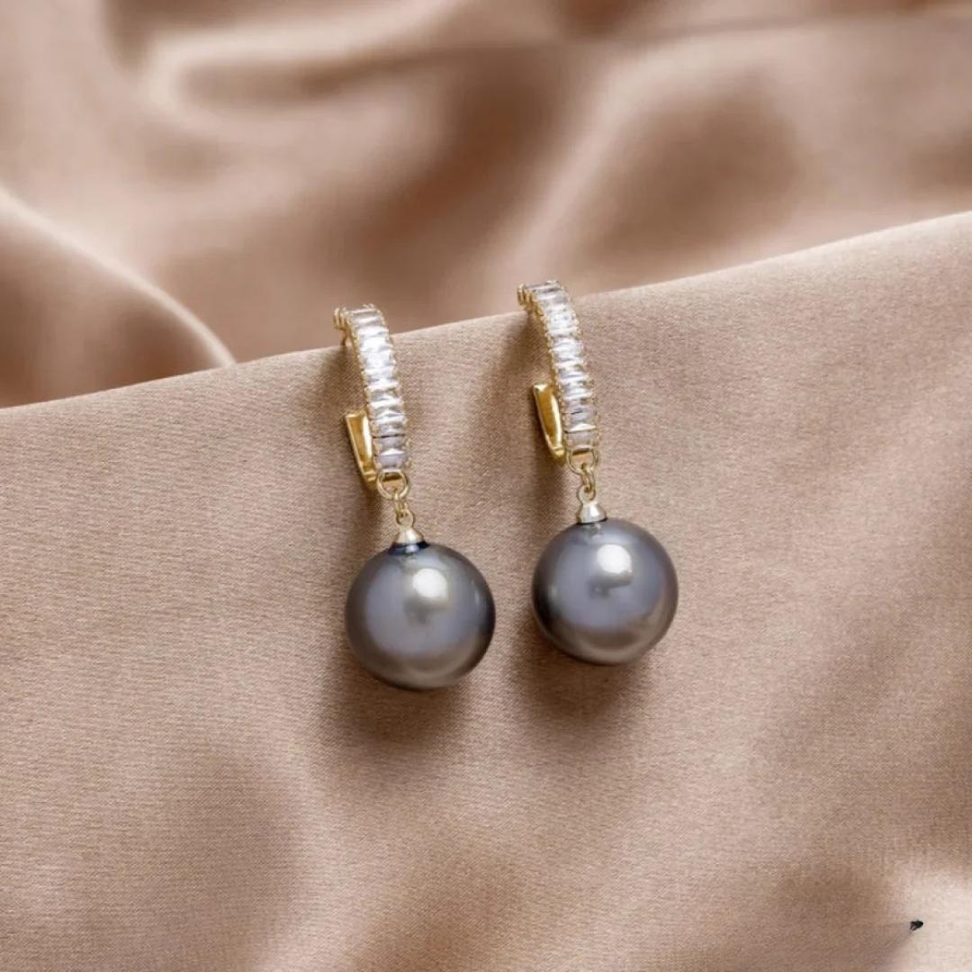 Boucles d'oreilles en perles et zircon