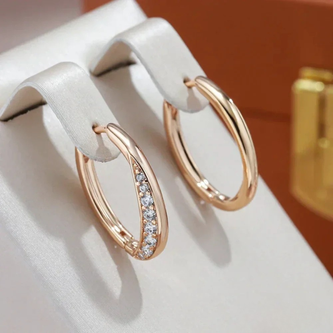 Boucles d'oreilles créoles dorées chics