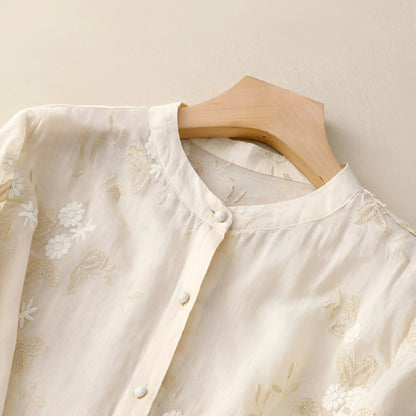 Carmelita – Blouse Transparente Brodée