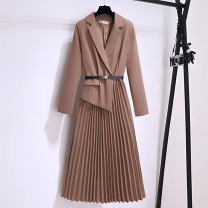 Minnie - Élégant robe midi plissée en ligne A pour femmes