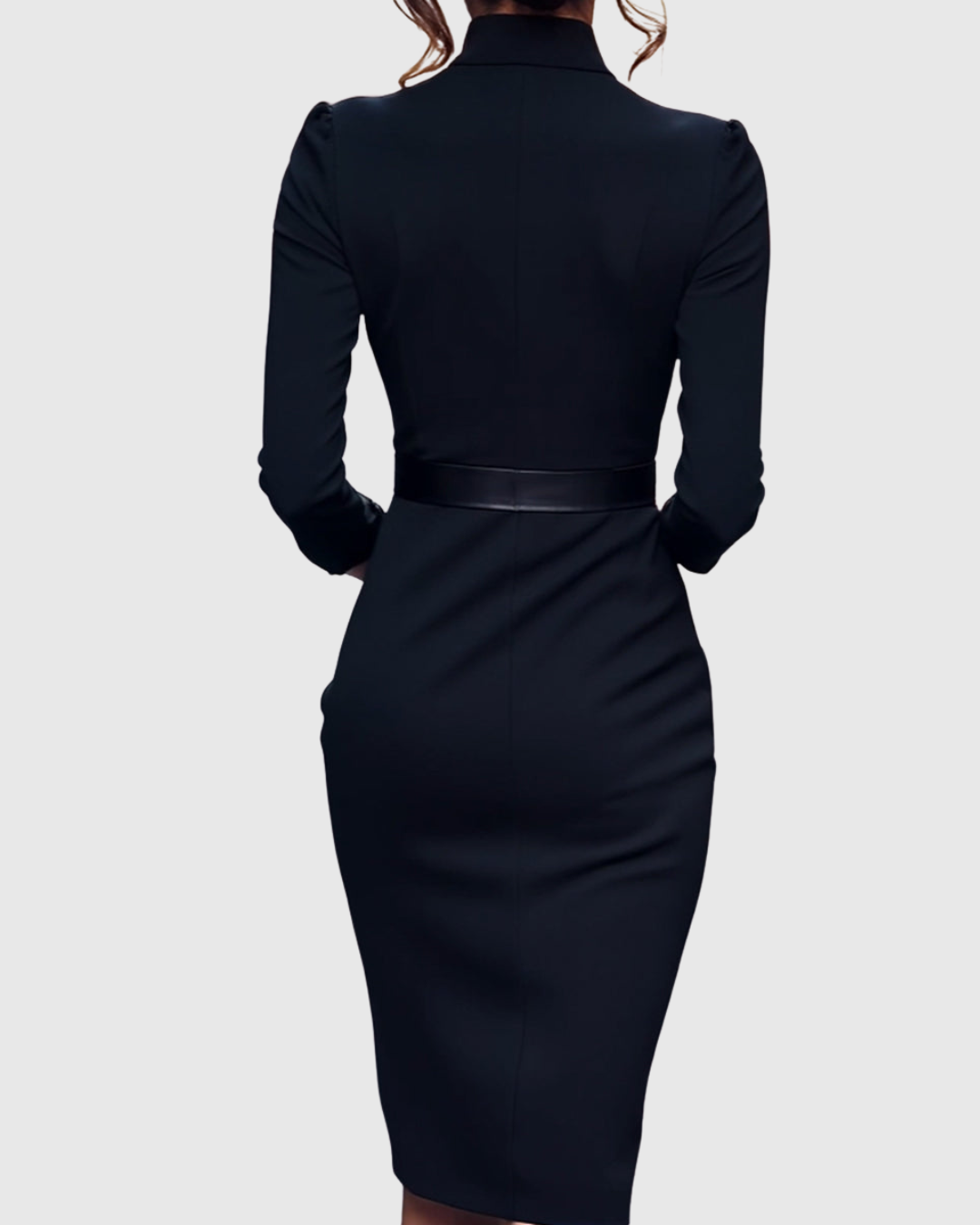 Lara – Robe Midi Chic avec Col Croisé