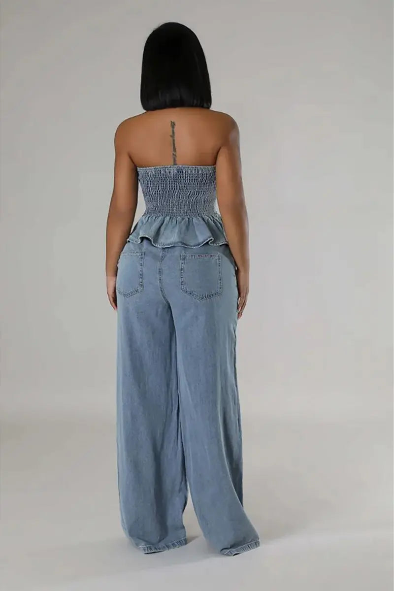 ISLA – ENSEMBLE DE DEUX PIÈCES EN DENIM CHIC