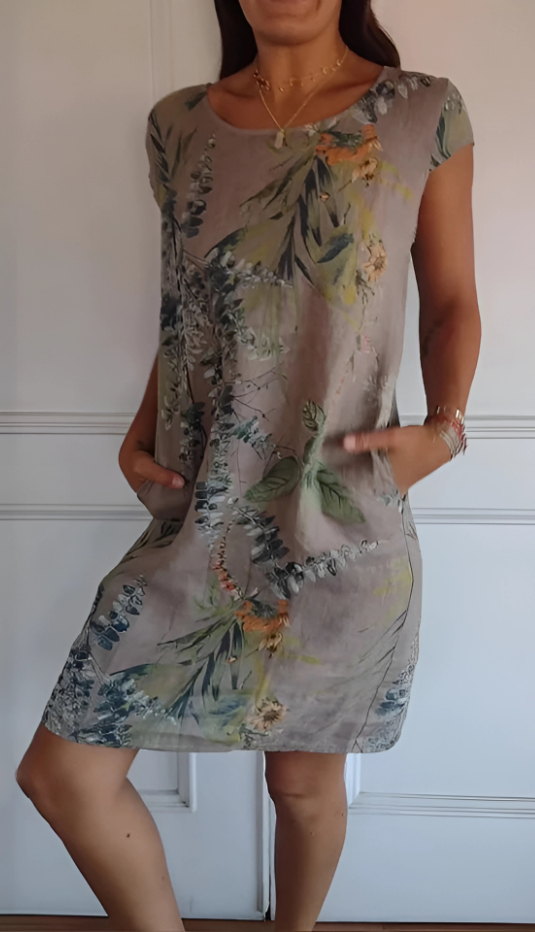 Iris - Robe imprimée décontractée à coupe ample jusqu'aux genoux