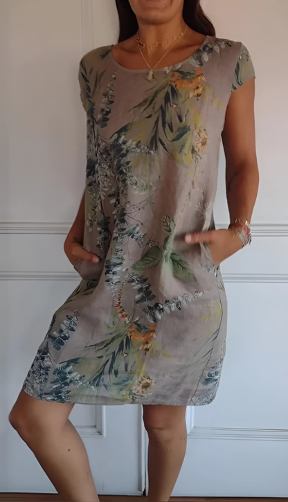 Iris - Robe imprimée décontractée à coupe ample jusqu'aux genoux
