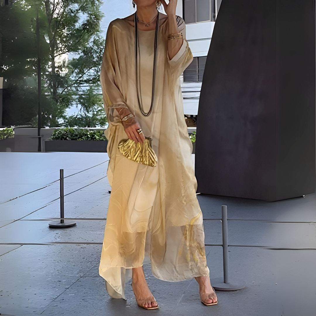 Emory - Robe Moderne en Chiffon de Soie pour Femme