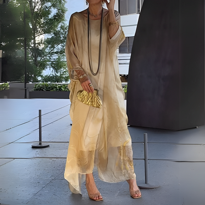 Emory - Robe Moderne en Chiffon de Soie pour Femme